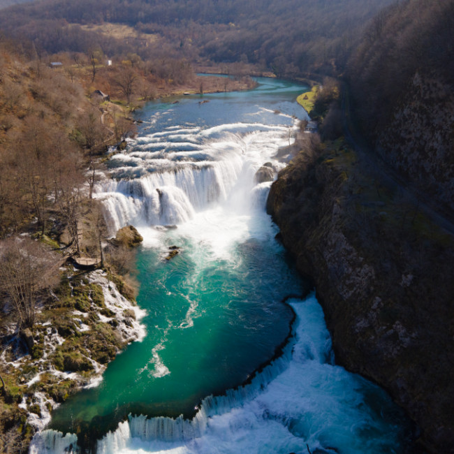 "Štrbački Buk" Waterfall In Winter